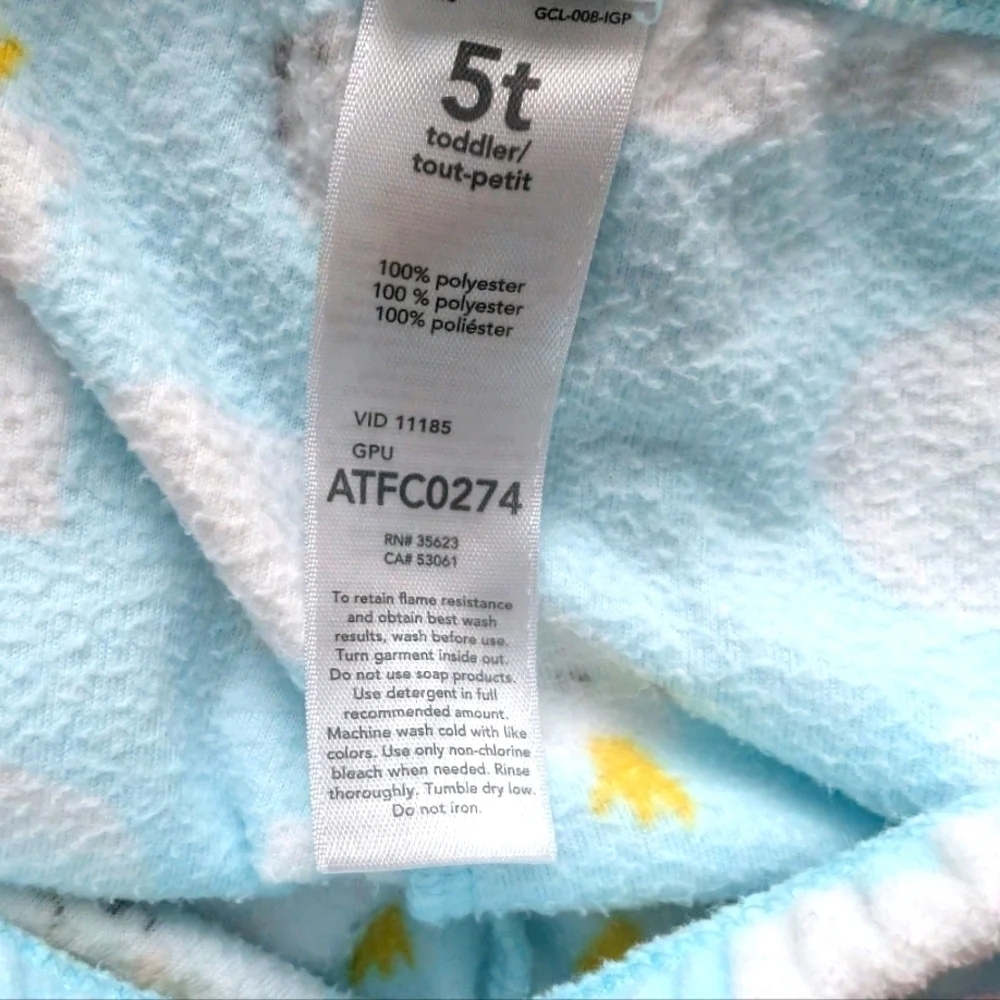 Carter's Girls Fleece Cute Polar Bear Pajama Pants  Blue and White Size 5T